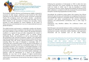 Just a reminder: the deadline for the 26th AABD Conference is 19 December 2025.
LIGUE and the UNESCO Chair on Higher Education for Sustainable Development in Africa are hosting this conference in partnership with the Journal of African Business (Indexed / Impact Factor 2024: 1.8; 5-year IF: 2.5; CiteScore 2024: 5.7; CiteScore Best Quartile: Q1; SNIP 2024: 1.184; SJR 2024: 0.556).
#AABD
#LIGUE 
#Unesco Chair on Higher Education for Sustainable Development in Africa
#ISCAE
# University of  Manouba UMA
#2026
#Tunisia